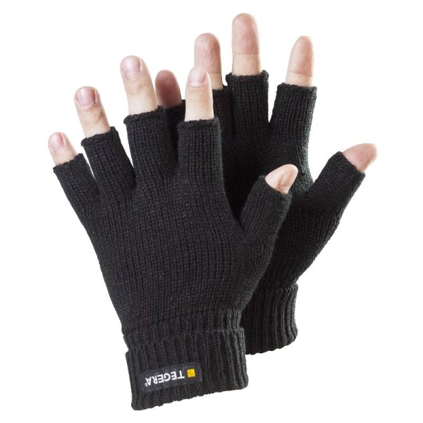 Ejendals Tegera 790 Black Knitted Fingerless Dog Walking Gloves